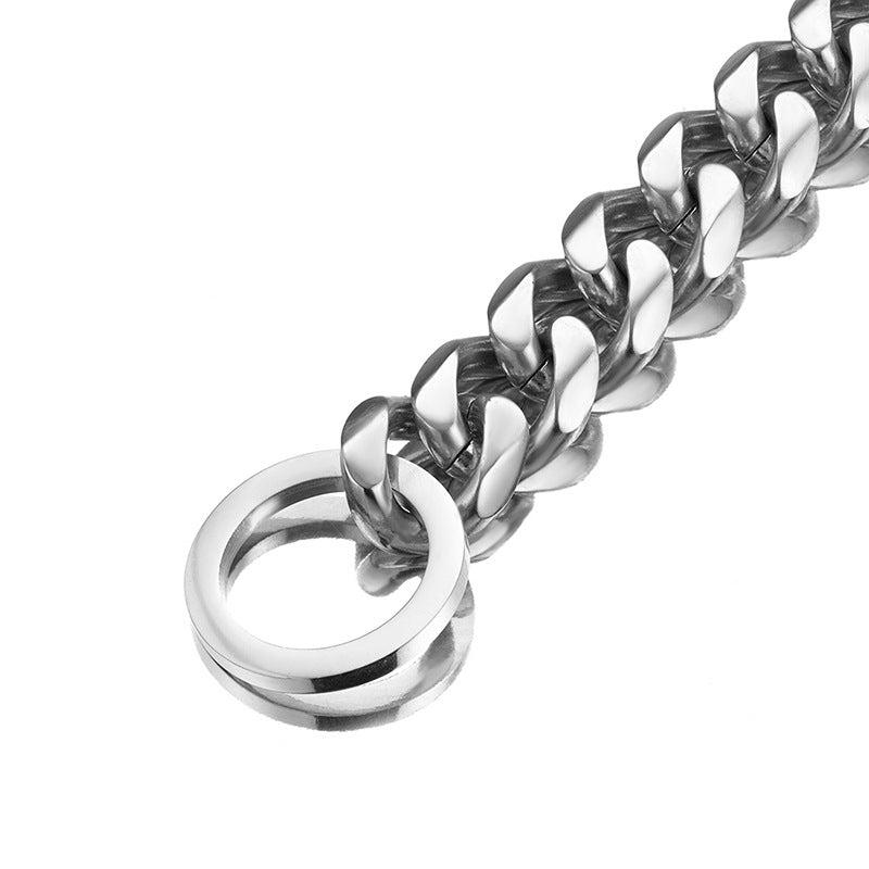 Gold Stainless Steel P Chain Slip Dog Collar Metal Training Choke Collar for Large Breed Dogs