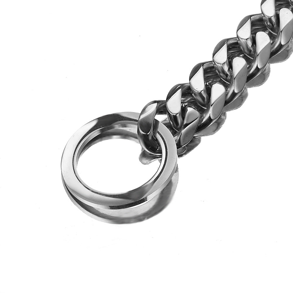 Gold Stainless Steel P Chain Slip Dog Collar Metal Training Choke Collar for Large Breed Dogs