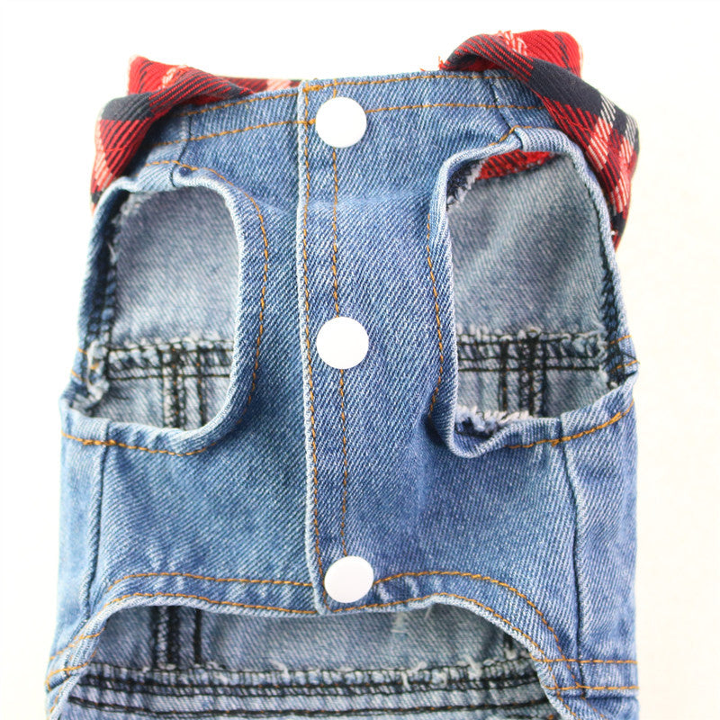 Spring Autumn Pet Denim Dog Vest Denim Dog Coats With Hat Pet Jeans Jacket Casual Outfits