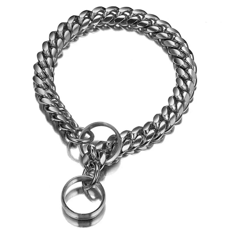 14mm Stainless Steel Dog Chain Collar Metal Training Type P Pet Collar