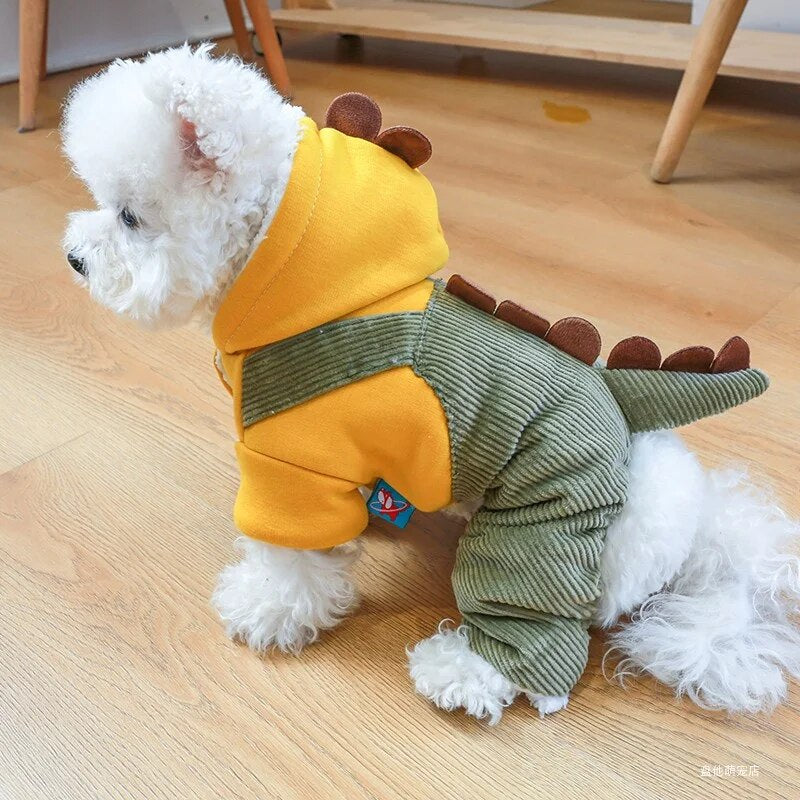 Winter Plush and Thick Insulation Dinosaur Four Legged Cotton Jacket