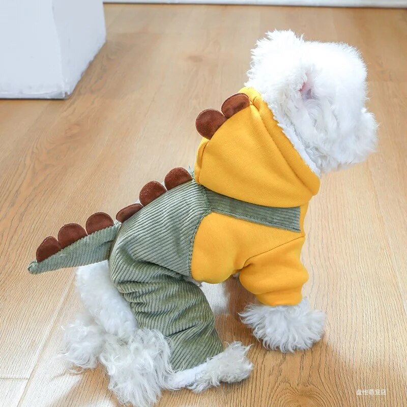 Winter Plush and Thick Insulation Dinosaur Four Legged Cotton Jacket