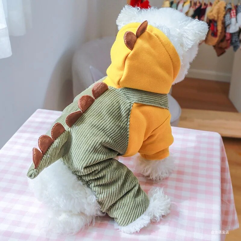 Winter Plush and Thick Insulation Dinosaur Four Legged Cotton Jacket