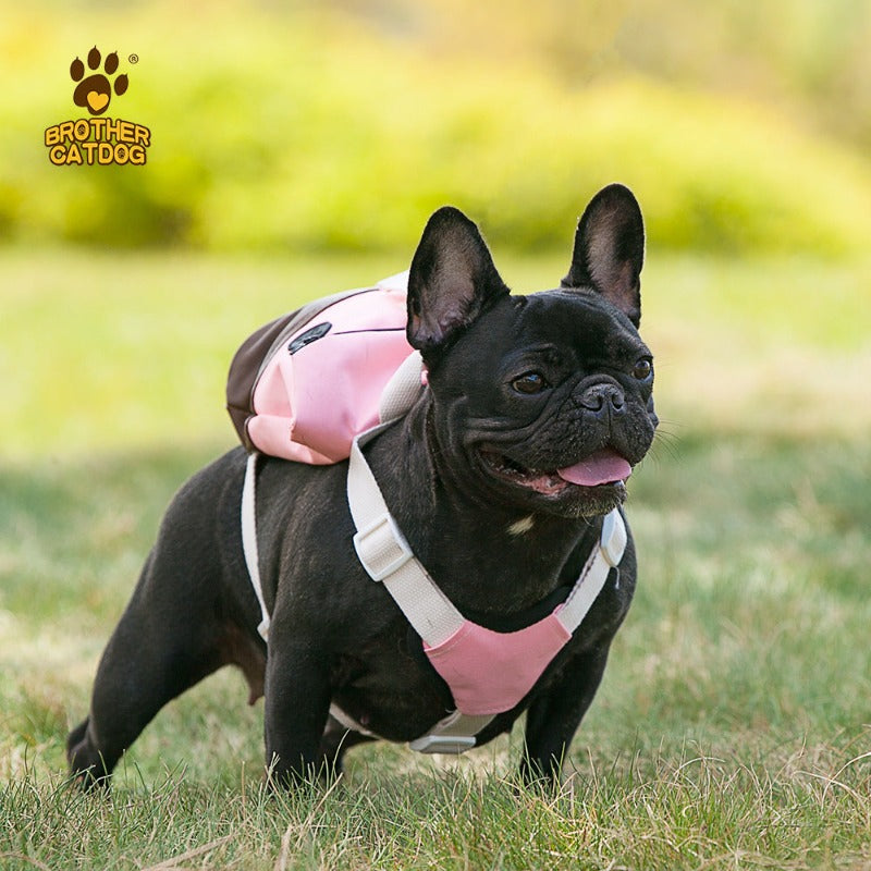 Pet Dog Carrier Backpack With Poop Bag Container Dog Saddle Bag Backpack Harness