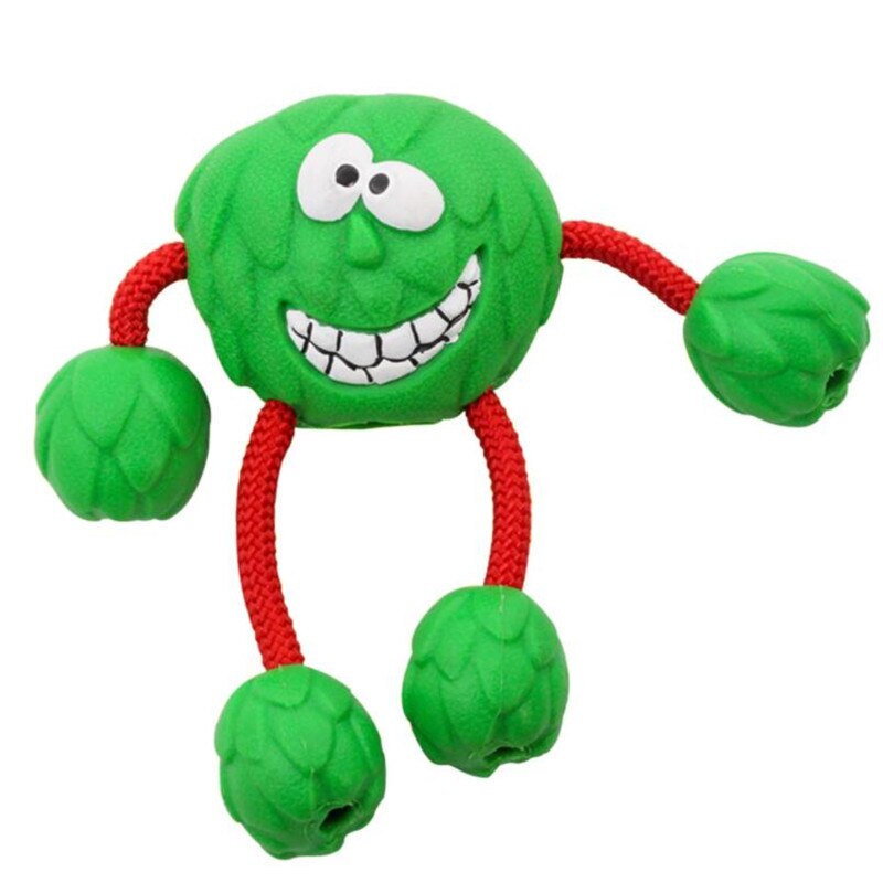 1pc Soft Screaming Bite Non-Toxic Rubber Dog Rope Toy Squeaky Toys Interactive