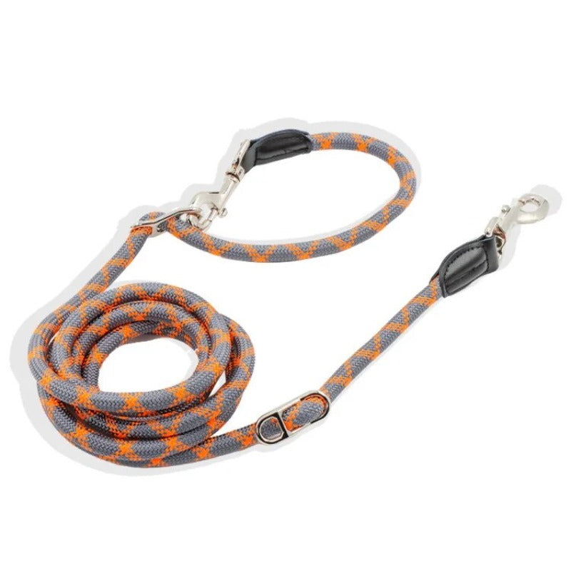 2.6M Hands Free Dog Slip Leash Multifunctional Dog Training Leads Nylon Double Leash