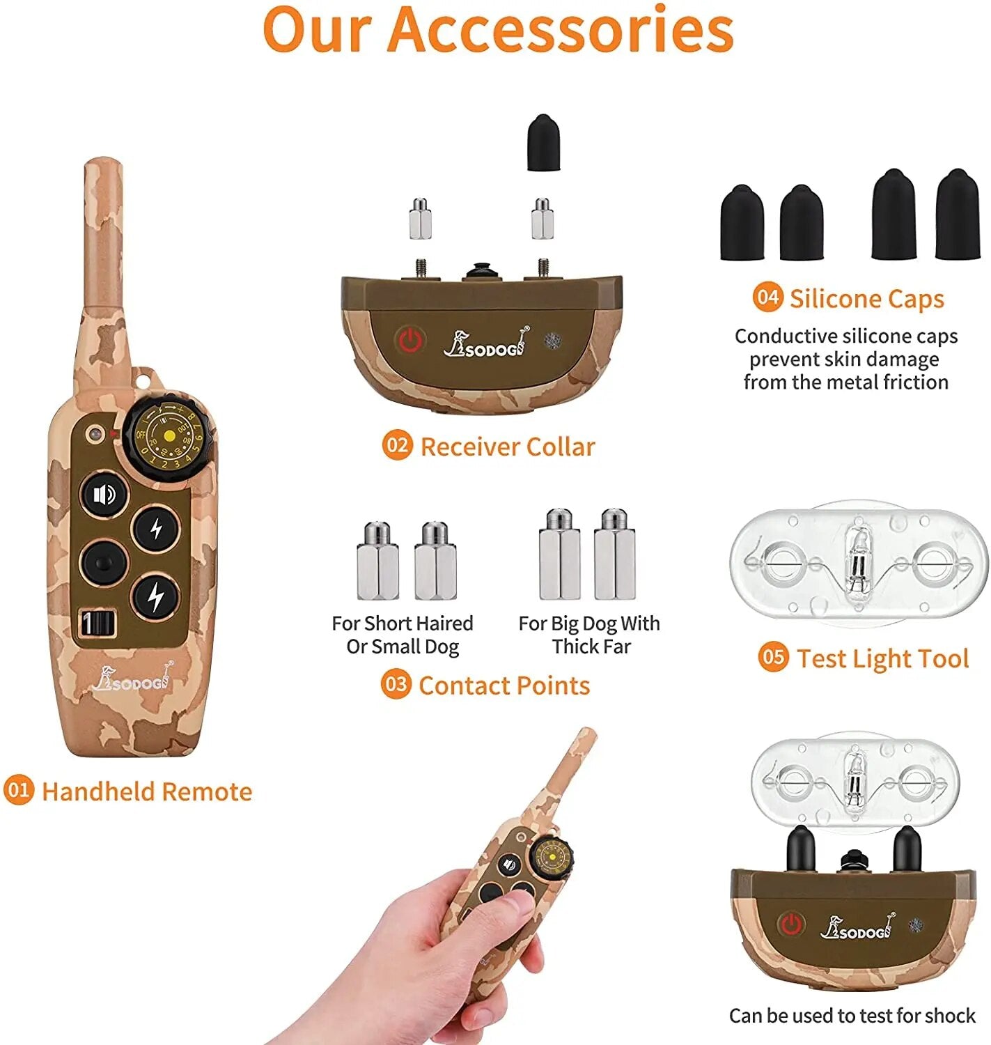 2000FT Remote Control Dog Training Collar Rechargeable Bark Shocker Electric Collar