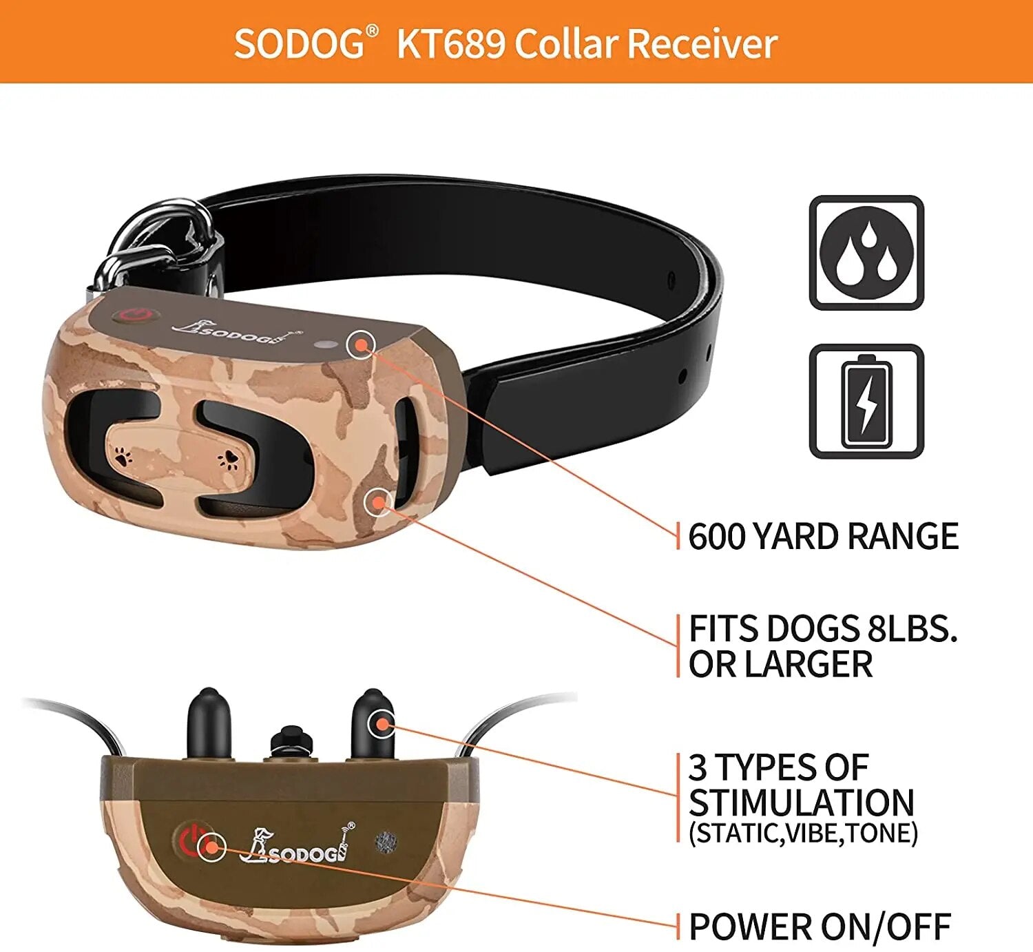 2000FT Remote Control Dog Training Collar Rechargeable Bark Shocker Electric Collar