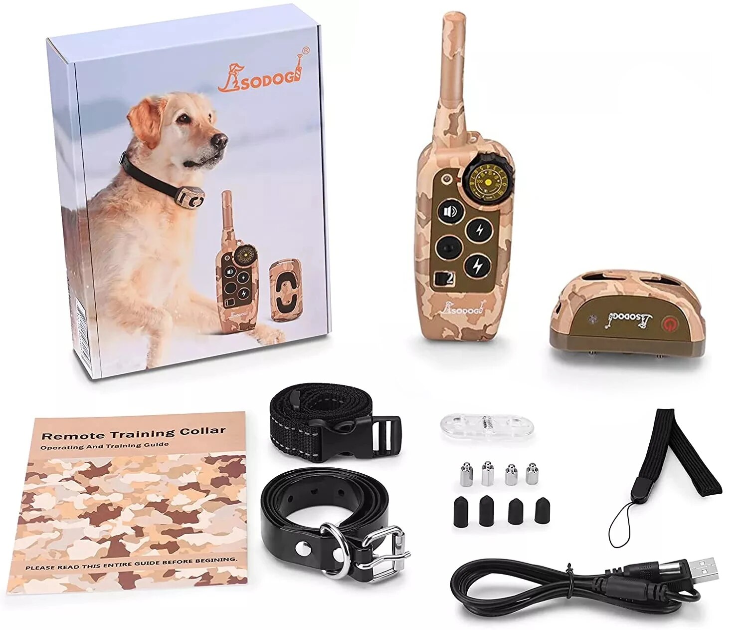 2000FT Remote Control Dog Training Collar Rechargeable Bark Shocker Electric Collar