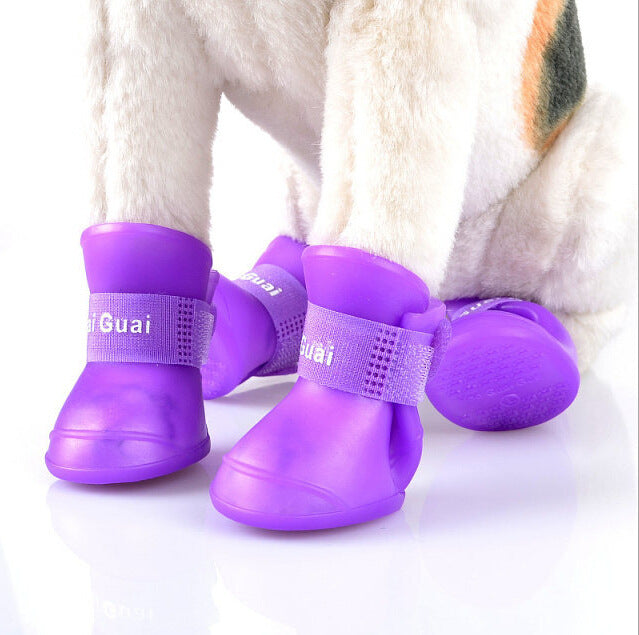 1set Silicone Anti-scratch Dog Foot Shoes