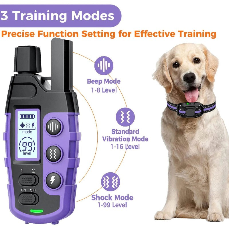 3300Ft Dog Shock Collar With Rechargeable Remote Waterproof E Collar with Beep Vibration