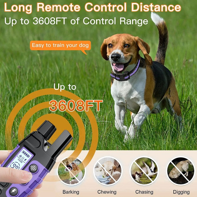 3300Ft Dog Shock Collar With Rechargeable Remote Waterproof E Collar with Beep Vibration