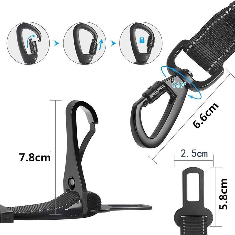 3 In 1 Pet Dog Car Seat Belt Reflective Adjustable Pet Seat Safety Traction Rope