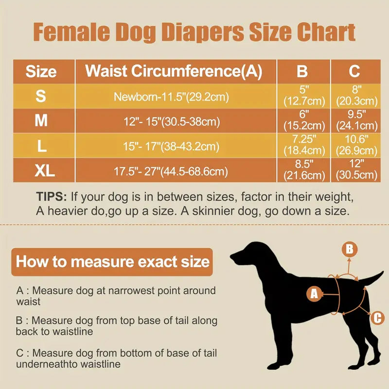 Dog Diapers Female Highly Absorbent Reusable Dog Diapers