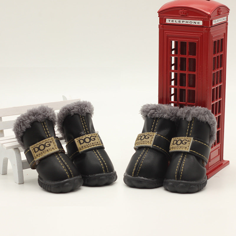 4Pcs/Set Pet Dog Shoes Winter Warm Snow Boots