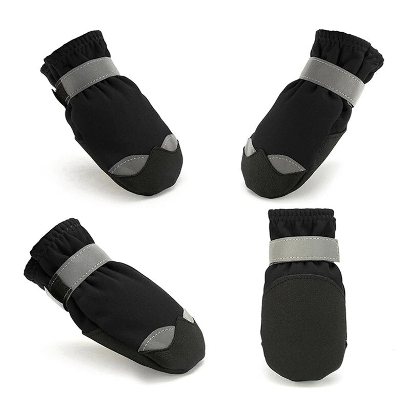 4pcs Anti-Slip Pet Shoes Waterproof Reflective Dog Boots