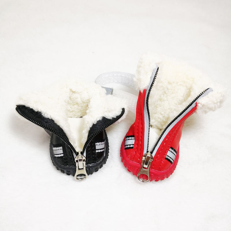 4pcs/Set Pet Dog Shoes Wearable Winter Warm Pets Antiskid Shoes