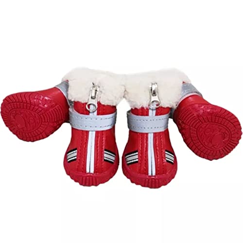 4pcs/Set Pet Dog Shoes Wearable Winter Warm Pets Antiskid Shoes