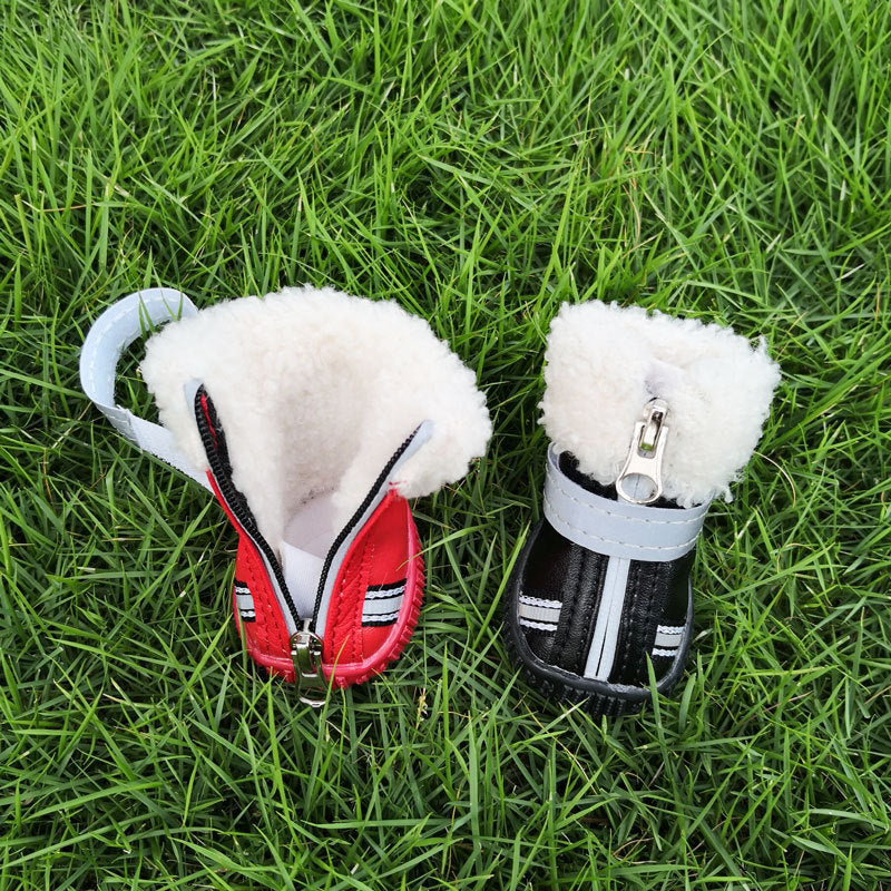 4pcs/Set Pet Dog Shoes Wearable Winter Warm Pets Antiskid Shoes