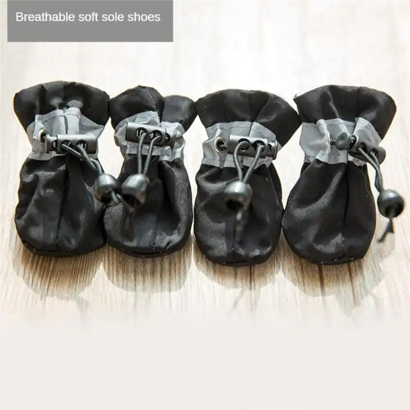 4pcs/Set Waterproof Pet Dog Shoes Non-Slip Rain Boots Shoes