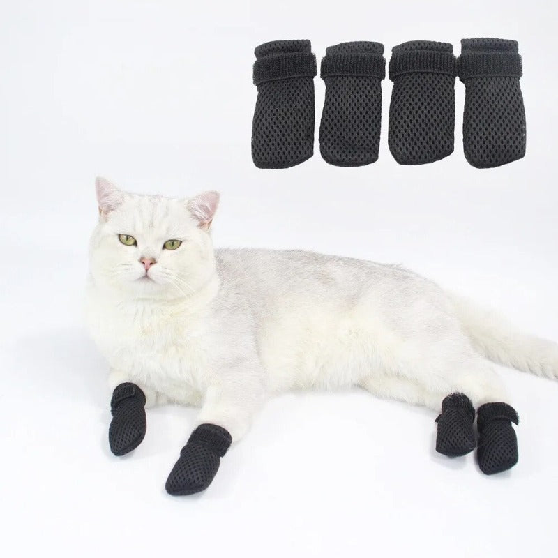 4pcs/set Pet Claw Cap Breathable Mesh Pet Feet Cover Anti Scratch Paw Caps