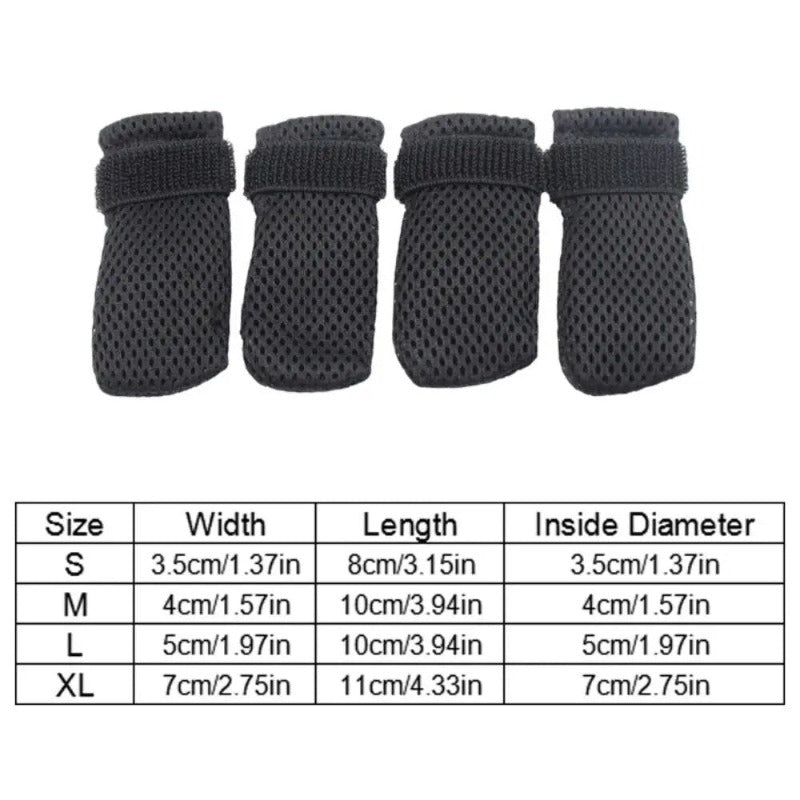 4pcs/set Pet Claw Cap Breathable Mesh Pet Feet Cover Anti Scratch Paw Caps