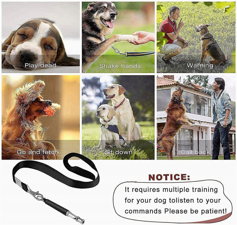 5 pcs set Dog Training Whistle Training Clicker with Wrist Strap Whistle Kit