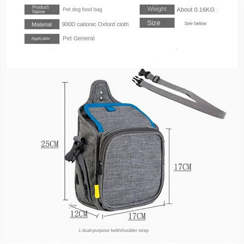 Dog Food Bag WIth Waterproof Dog Training Belt Bag And Shoulder Bag