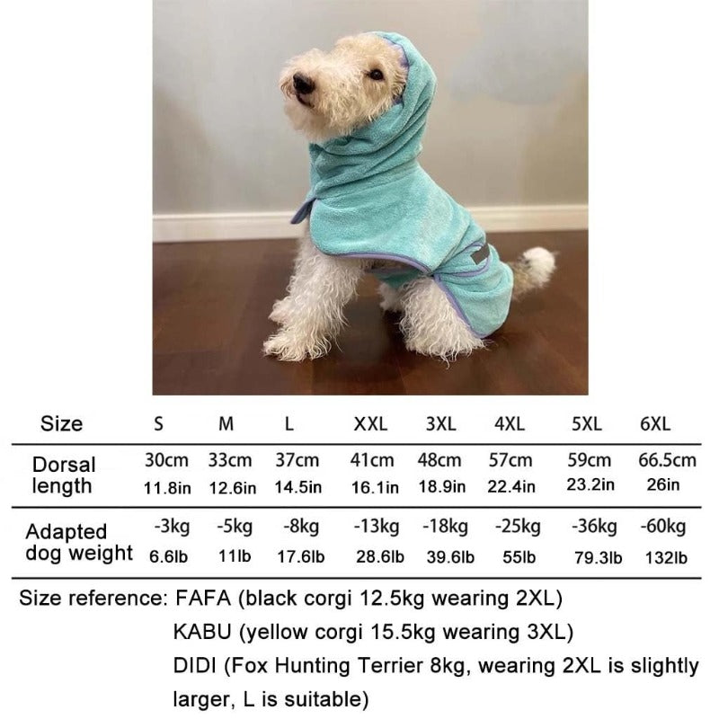 Pet Dog Cat Bathrobe Fine Fiber Absorbent Full Wrap Quick Drying Bathrobe