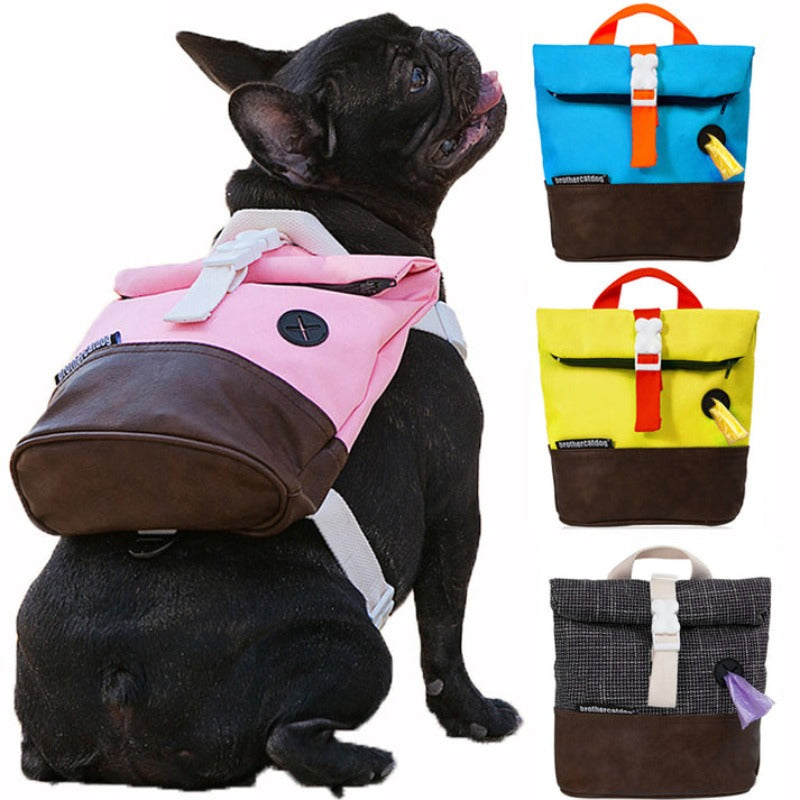 Pet Dog Carrier Backpack With Poop Bag Container Dog Saddle Bag Backpack Harness