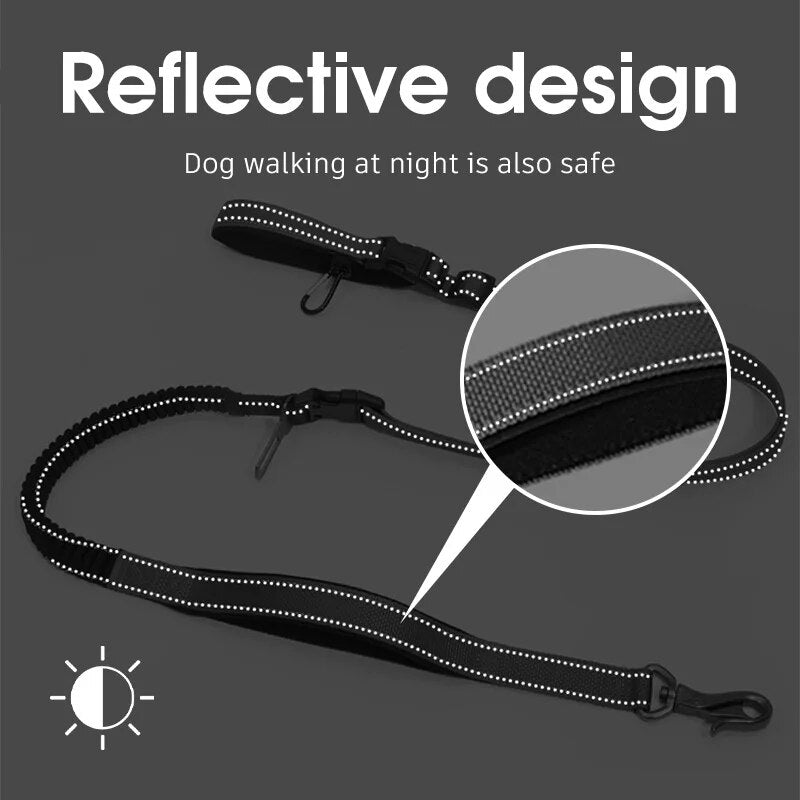 6 in 1Retractable Dog Leash Dual Handle Bungee Leash With Reflective