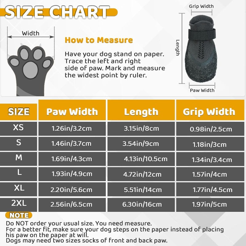 Dog Socks Anti-Slip Dog Grip Socks with Rubber & Fix Straps Outdoor Dog Shoes Booties