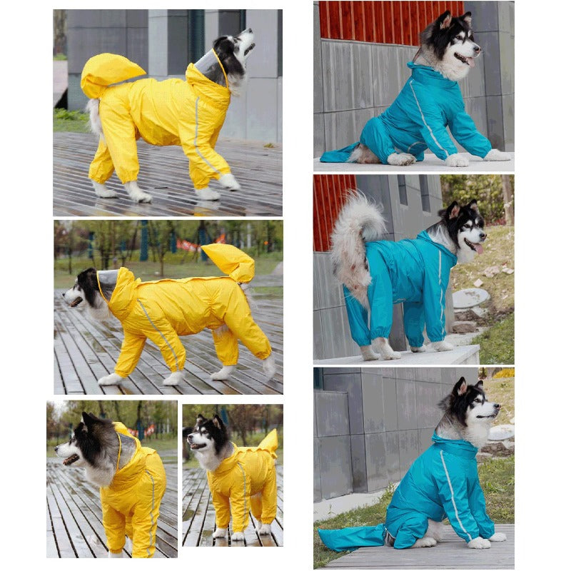 Large Dog Raincoat Waterproof Coat Jacket Pet Dog Jumpsuit
