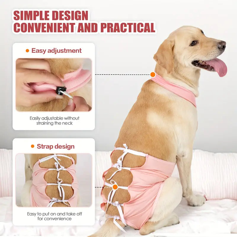 Dog Recovery Clothes, Recovery Suit With Straps For Large Dogs After Neutering