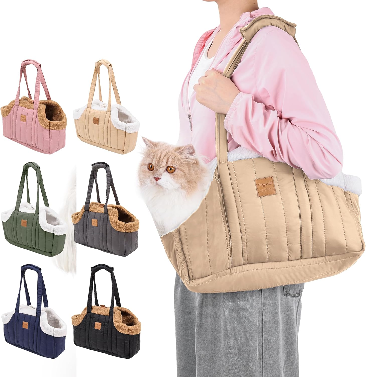 Portable Large Capacity Cat Bag Waterproof Warm Travel Fleece Pet Dog Tote Carrier Purses