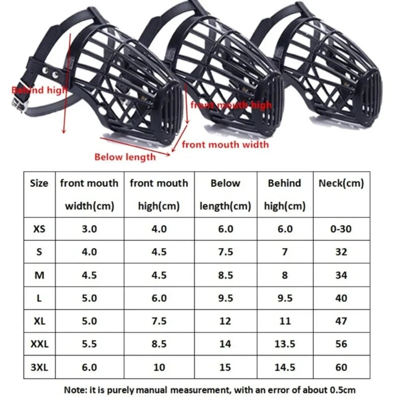 Adjustable Dog Muzzle Mesh Safety Basket Mouth Cover Mesh Muzzles Mask