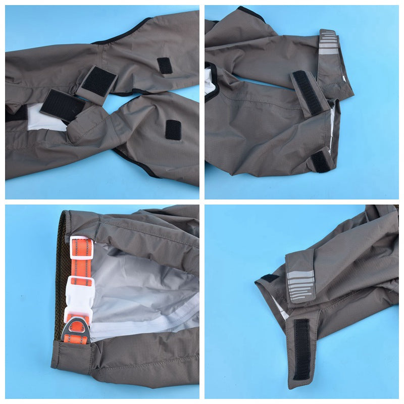 Adjustable Dog Raincoat Waterproof Windproof Dog Coat Fully Wrapped Reflective Dogs Jacket Raincoat