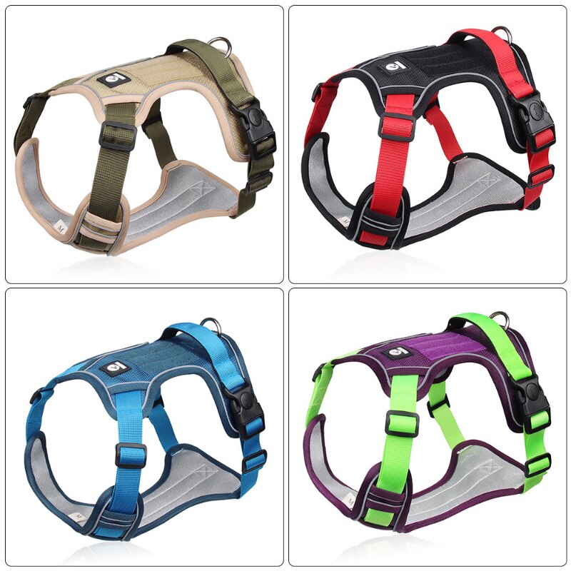 Dog Walking kit (Adjustable Reflective Dog Harness+Retractable Dog Leashes)
