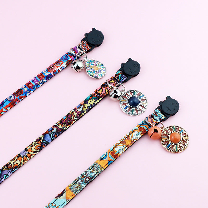 Adjustable Pet Airtag Collar with Bell and Metal Pendant