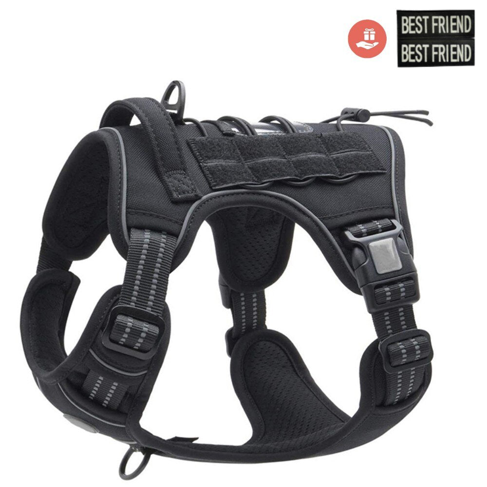 Adjustable Tactical Dog Harness Reflective Dog Harness Set