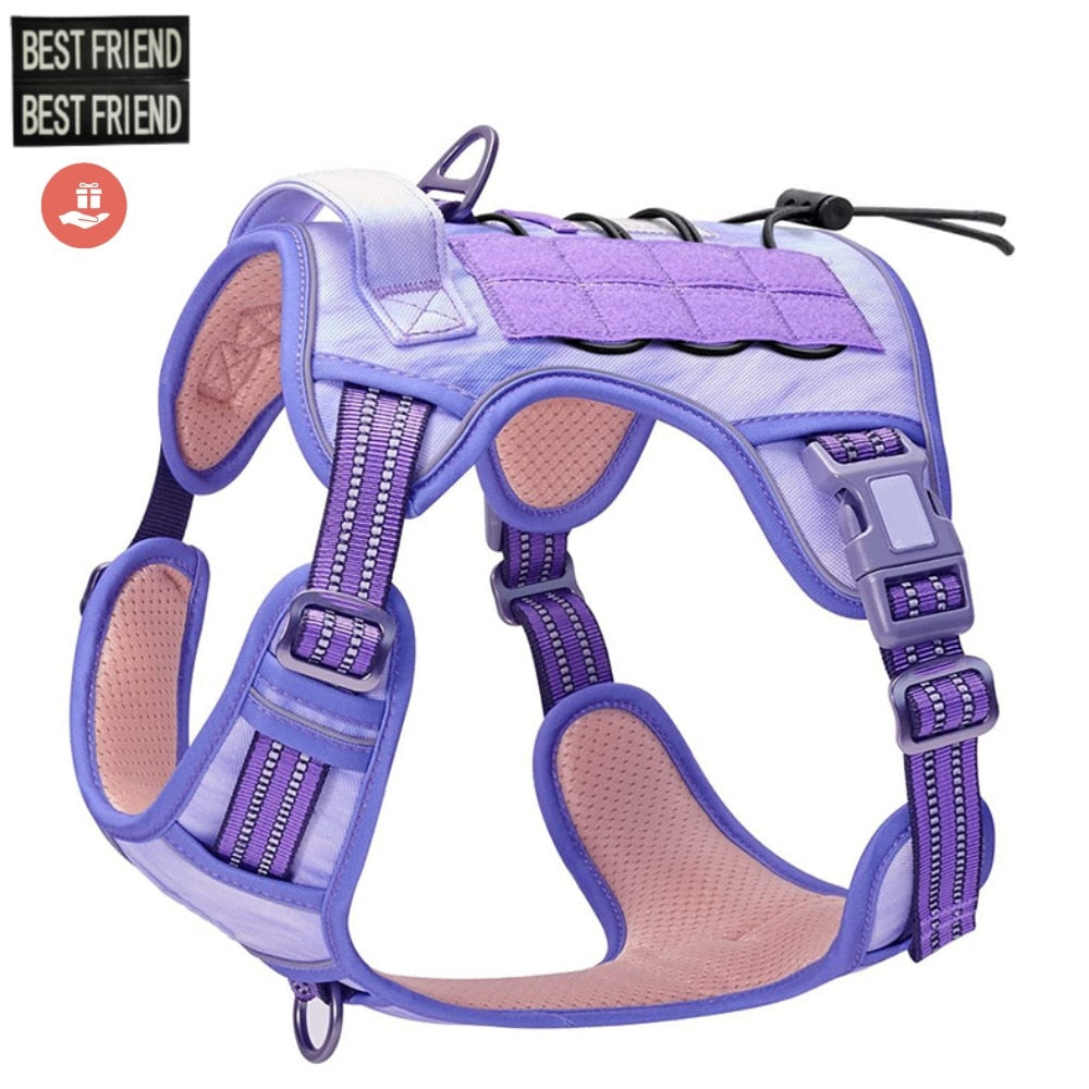 Adjustable Tactical Dog Harness Reflective Dog Harness Set