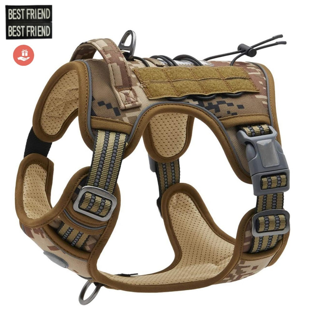Adjustable Tactical Dog Harness Reflective Dog Harness Set