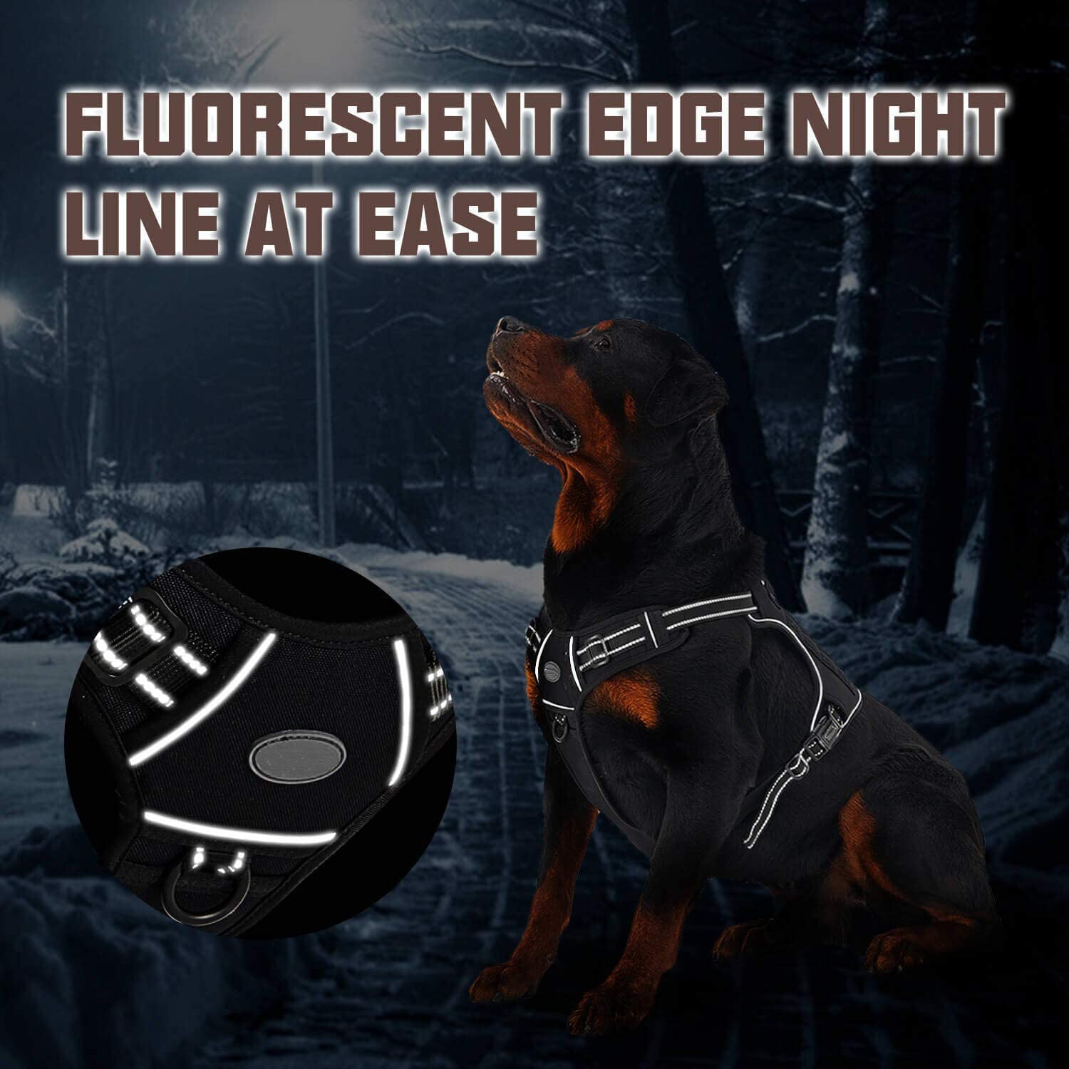 Adjustable Tactical Dog Harness Reflective Dog Harness Set