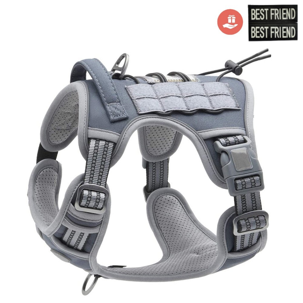 Adjustable Tactical Dog Harness Reflective Dog Harness Set