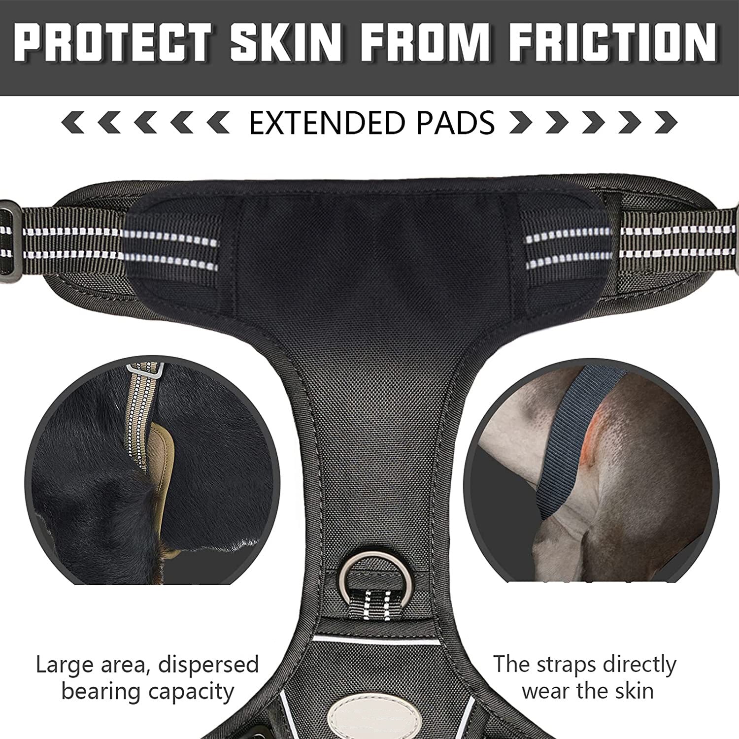 Adjustable Tactical Dog Harness Reflective Dog Harness Set