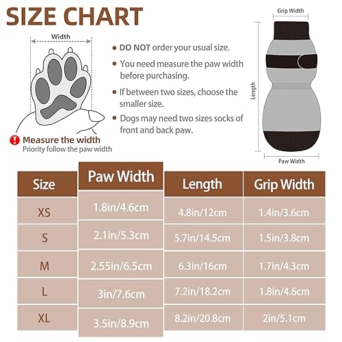 Anti-Slip Dog Socks with Double Sides Grips Dog Shoes For Small Medium Large Dogs