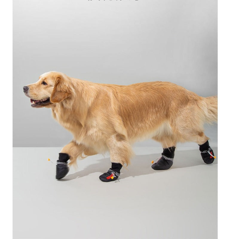 4pcs Set Waterproof Lightweight Pet Dog Shoes Anti-slip Daily Booties Footwear