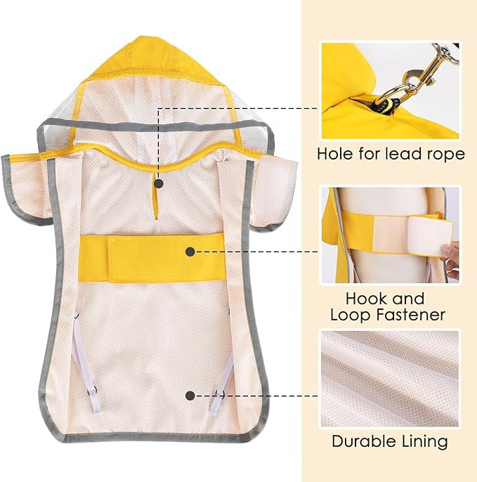 Big Dog Waterproof Raincoat Dog Windbreaker Coat Rainwear