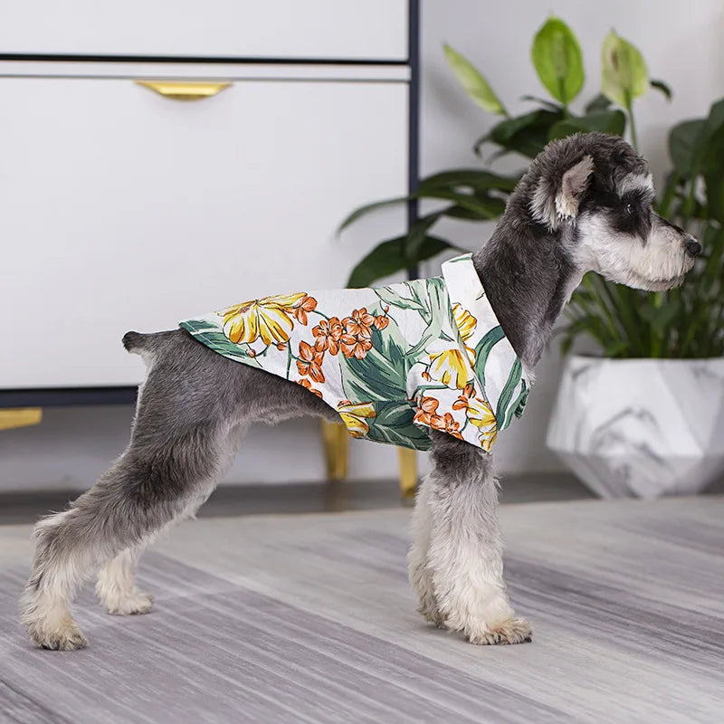 New Pet Clothing Hawaiian Beach Casual Shirt For Big Dogs and Owner