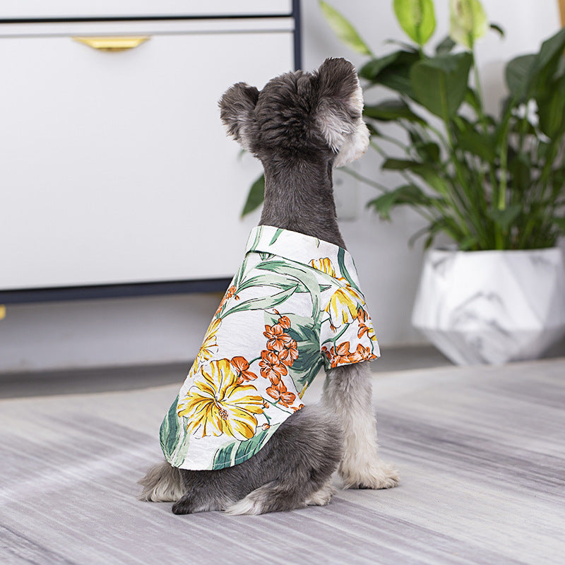 New Pet Clothing Hawaiian Beach Casual Shirt For Big Dogs and Owner